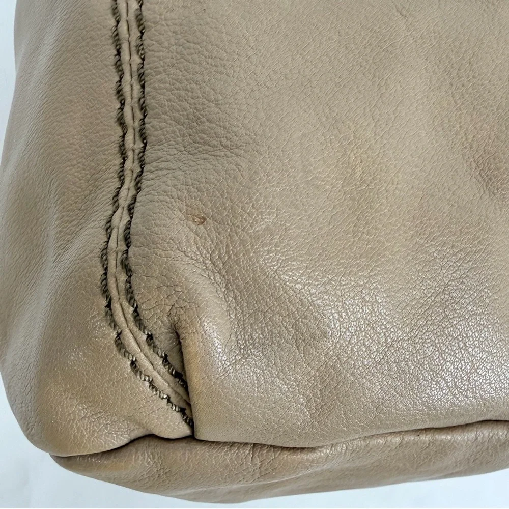 The SAK Taupe Leather Drawstring Backpack